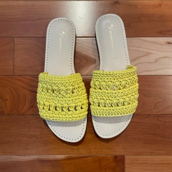 Anthropologie Yellow Crochet Sandals - Picture 1 of 5